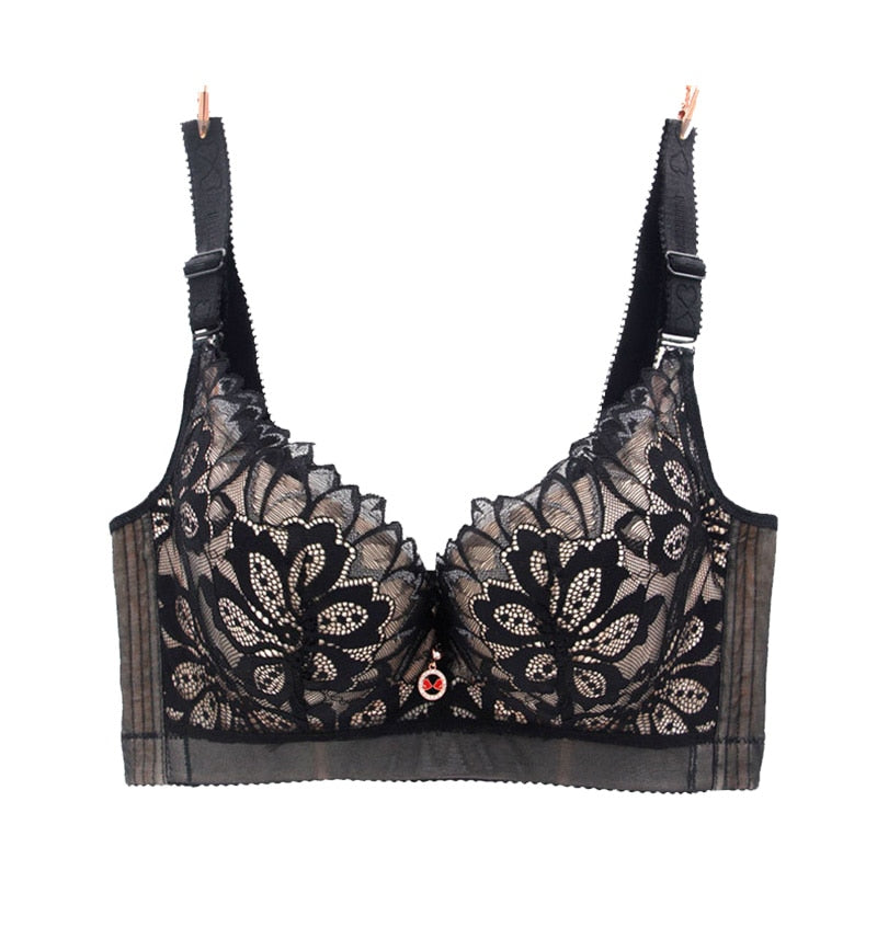 Brasiere Push Up con escote, soporte alto, bandas gruesas. Al pedirlo incremente 2 tallas. copas D y E.