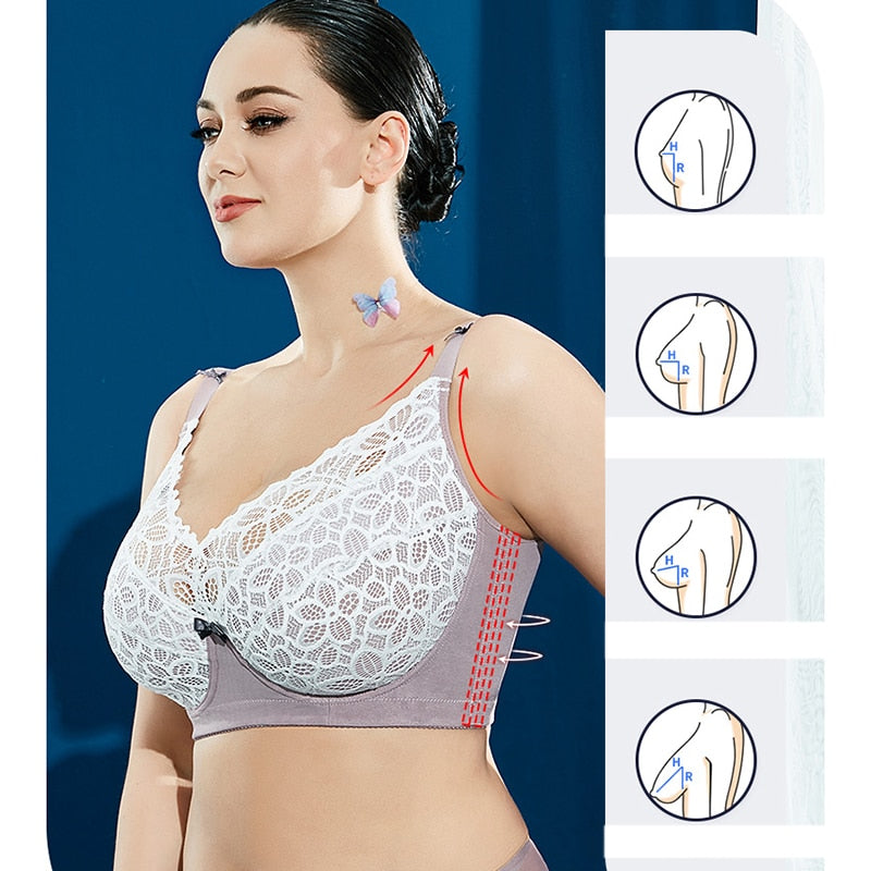 Brasiere Plus Size, cubierta completa, Bralette, encaje, minimizer, busto pesado, soporte fuerte, copas DEFGHIJ