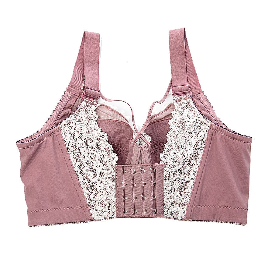 Brasiere de encaje, Push Up, Plus Size, cubierta completa, tirantes cruzados, encaje 42 D E F G