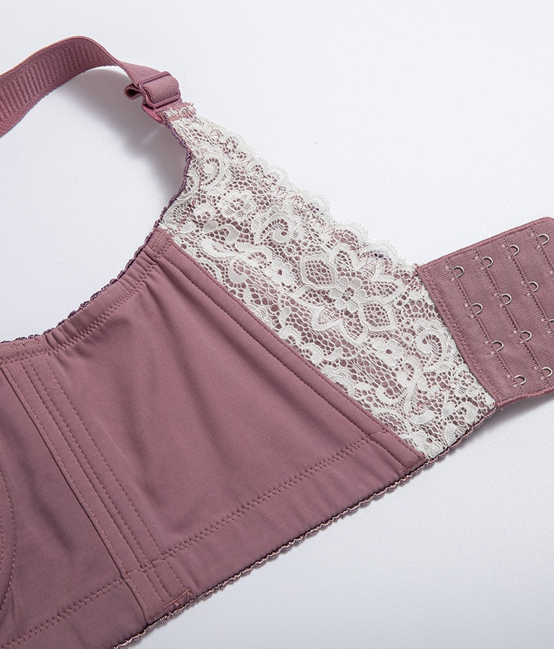 Brasiere de encaje, Push Up, Plus Size, cubierta completa, tirantes cruzados, encaje 42 D E F G
