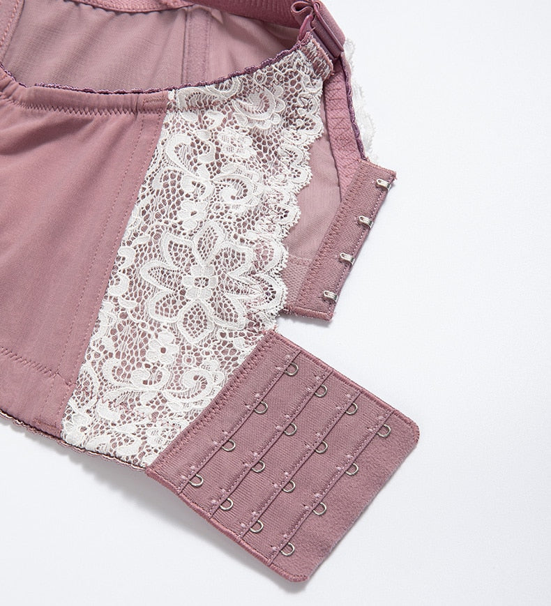Brasiere de encaje, Push Up, Plus Size, cubierta completa, tirantes cruzados, encaje 42 D E F G